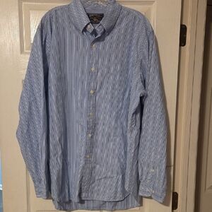 American Living Men's Light Blue Patterned Shirt